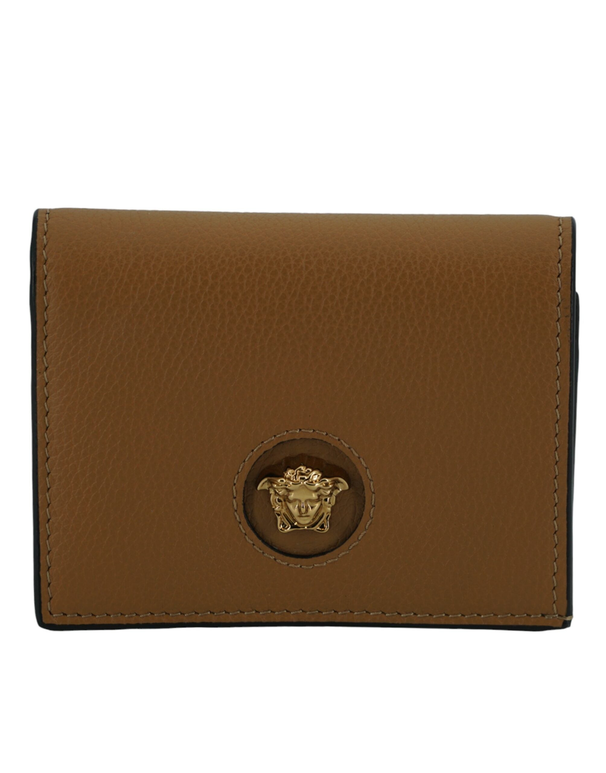 Versace Elegant Compact Leather Wallet in Brown -   -  Versace.