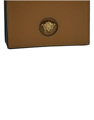 Versace Elegant Compact Leather Wallet in Brown -   -  Versace.