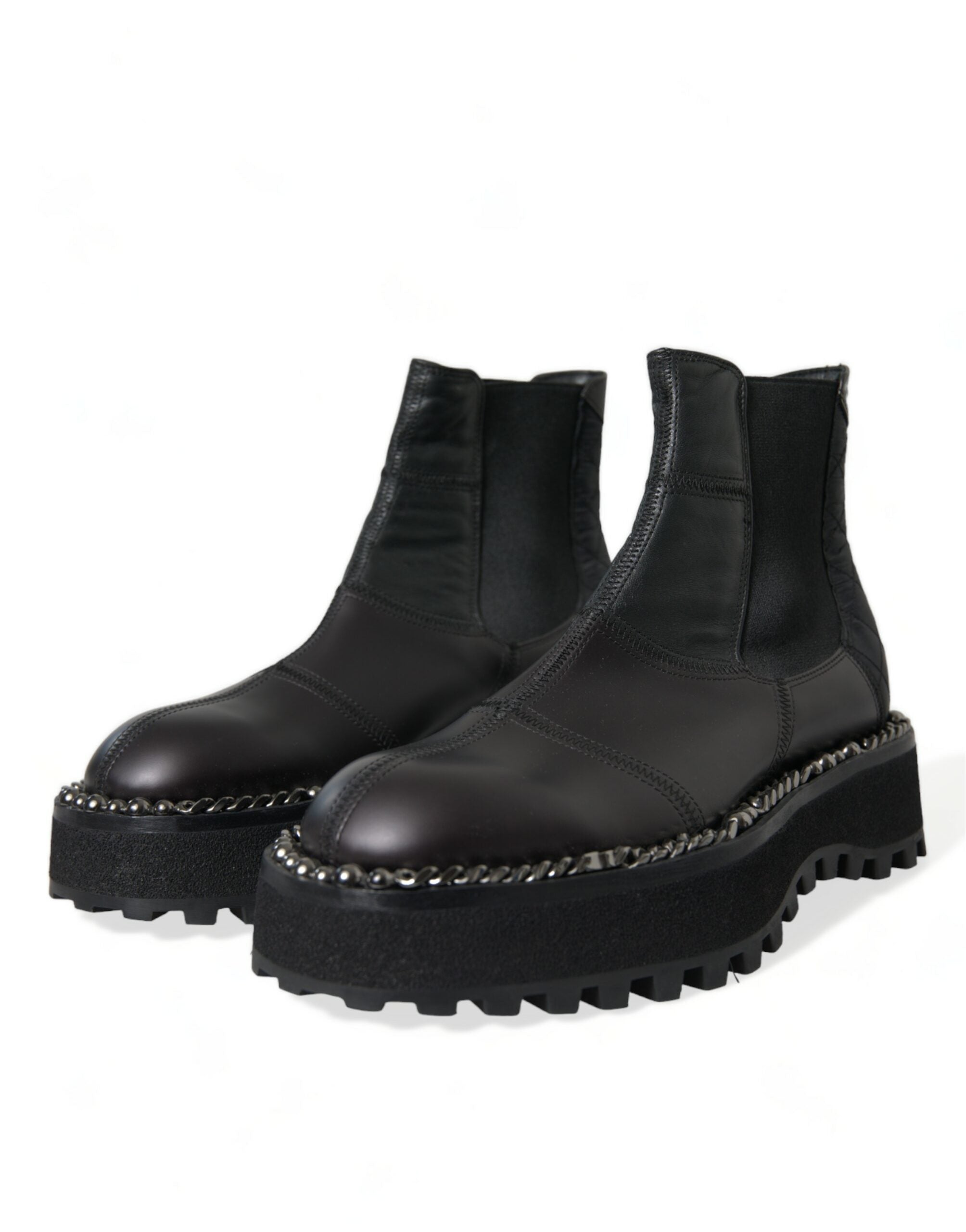 Dolce & Gabbana Black Leather Slip On Stretch Chelsea Boots Shoes -   -  Dolce & Gabbana. Dolce & Gabbana Black Leather Slip On Stretch Chelsea Boots Shoes -   -  Dolce & Gabbana.