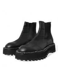 Dolce & Gabbana Black Leather Slip On Stretch Chelsea Boots Shoes -   -  Dolce & Gabbana.