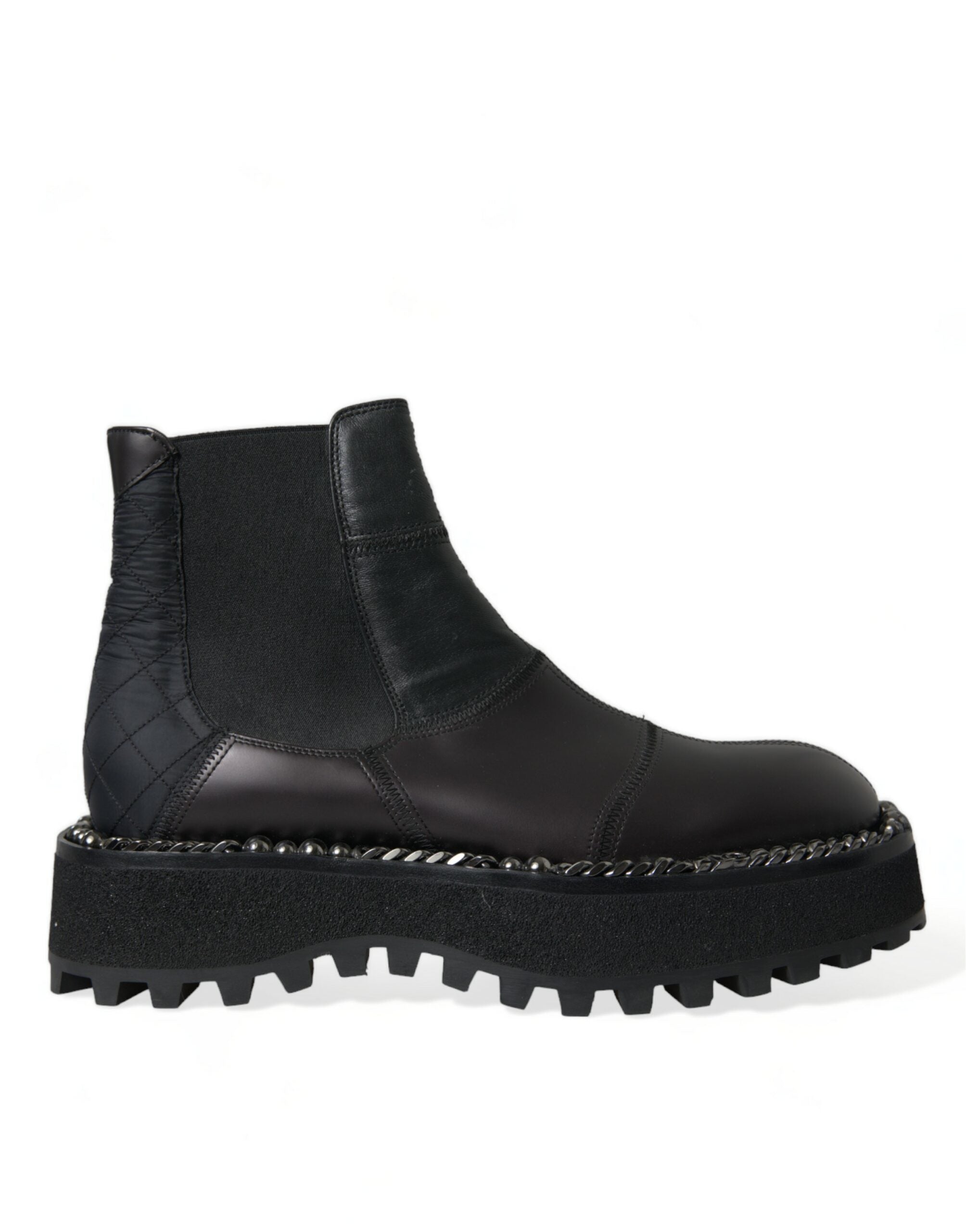 Dolce & Gabbana Black Leather Slip On Stretch Chelsea Boots Shoes -   -  Dolce & Gabbana.