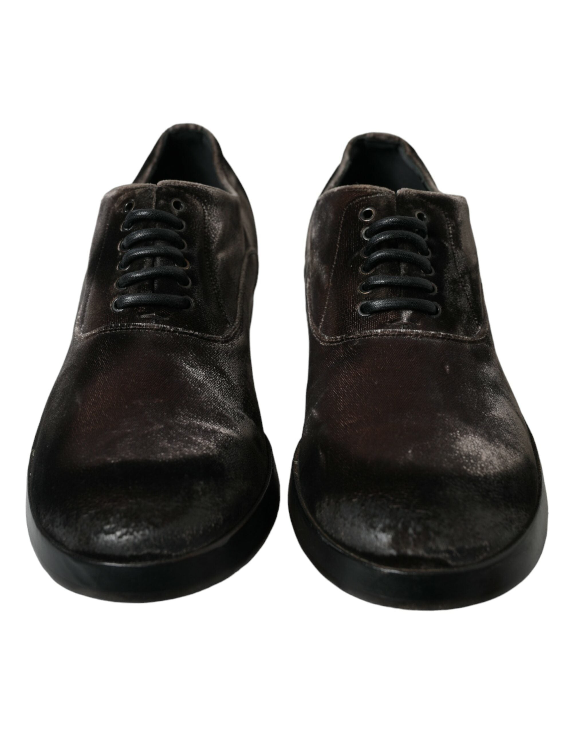 Dolce & Gabbana Brown Velvet Men Lace Up Oxford Dress Shoes -   -  Dolce & Gabbana. Dolce & Gabbana Brown Velvet Men Lace Up Oxford Dress Shoes -   -  Dolce & Gabbana.