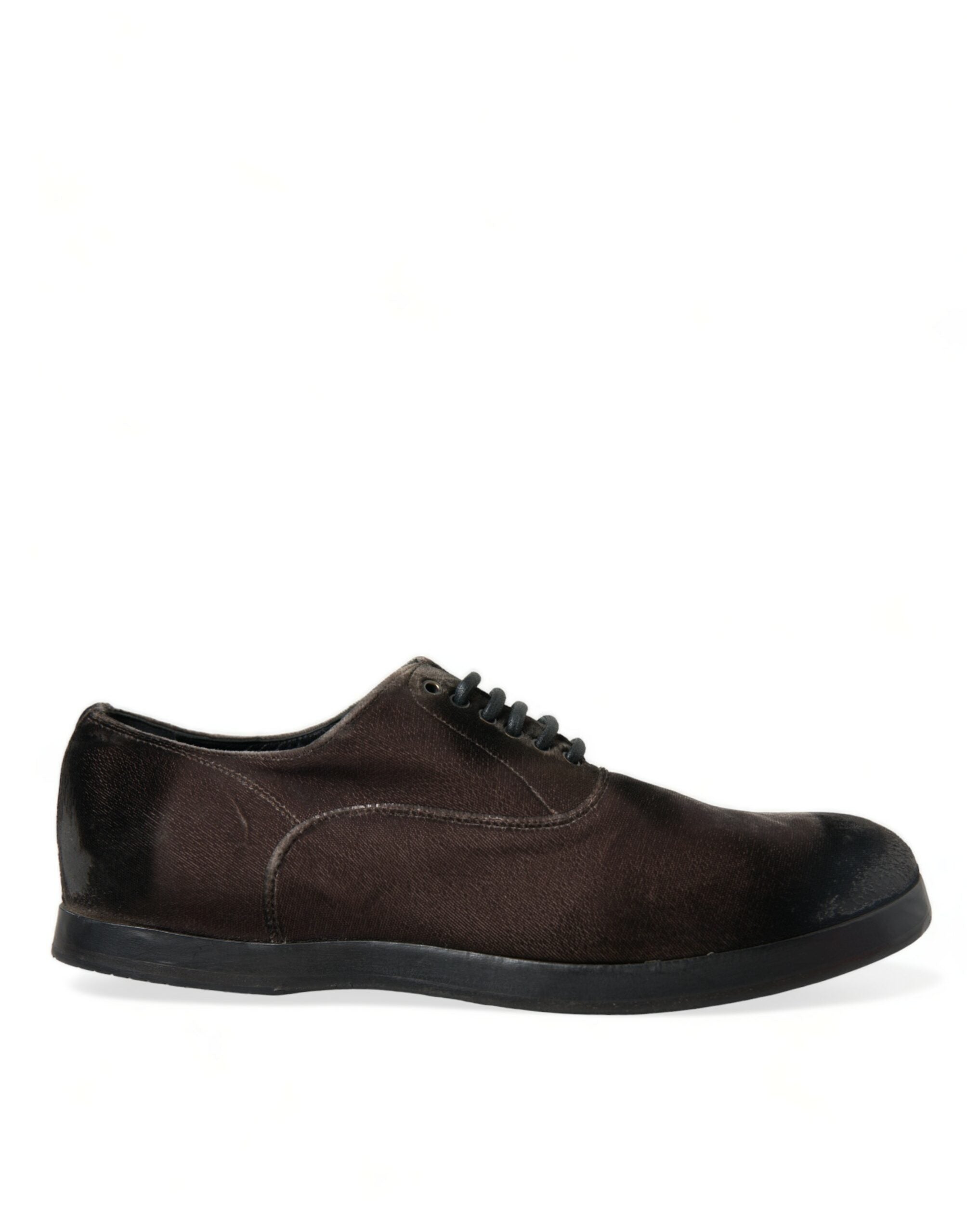Dolce & Gabbana Brown Velvet Men Lace Up Oxford Dress Shoes -   -  Dolce & Gabbana.