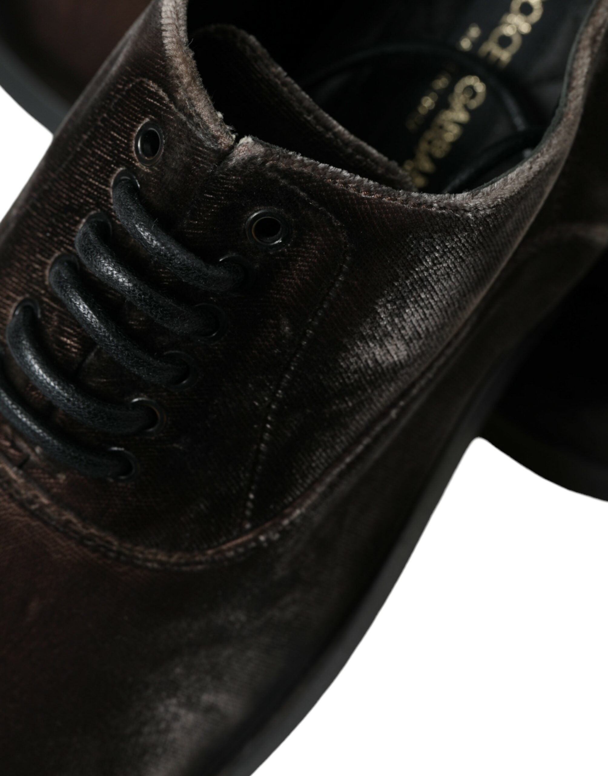 Dolce & Gabbana Brown Velvet Men Lace Up Oxford Dress Shoes -   -  Dolce & Gabbana. Dolce & Gabbana Brown Velvet Men Lace Up Oxford Dress Shoes -   -  Dolce & Gabbana.