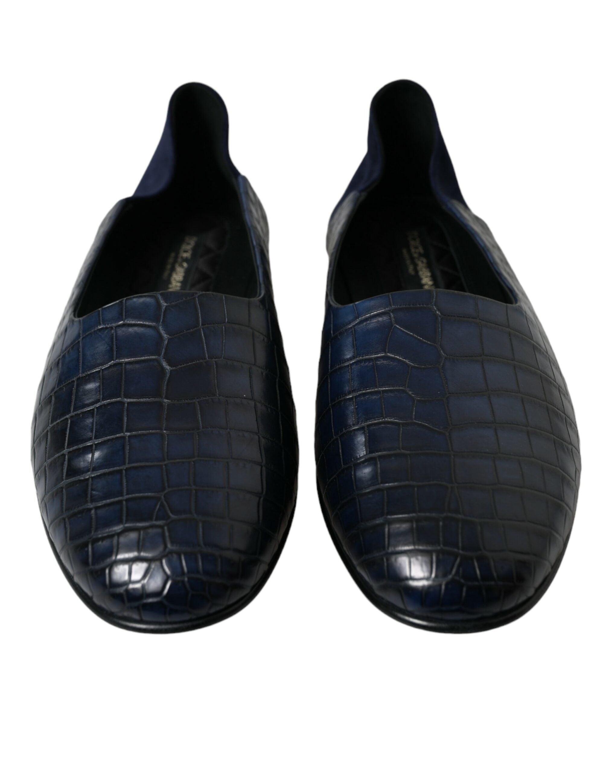 Dolce & Gabbana Blue Crocodile Leather Loafers Slip On Shoes -   -  Dolce & Gabbana. Dolce & Gabbana Blue Crocodile Leather Loafers Slip On Shoes -   -  Dolce & Gabbana.