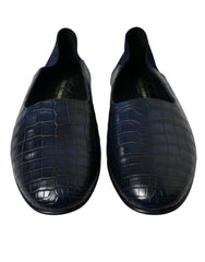 Dolce & Gabbana Blue Crocodile Leather Loafers Slip On Shoes -   -  Dolce & Gabbana.