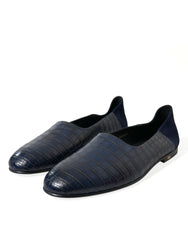Dolce & Gabbana Blue Crocodile Leather Loafers Slip On Shoes -   -  Dolce & Gabbana.