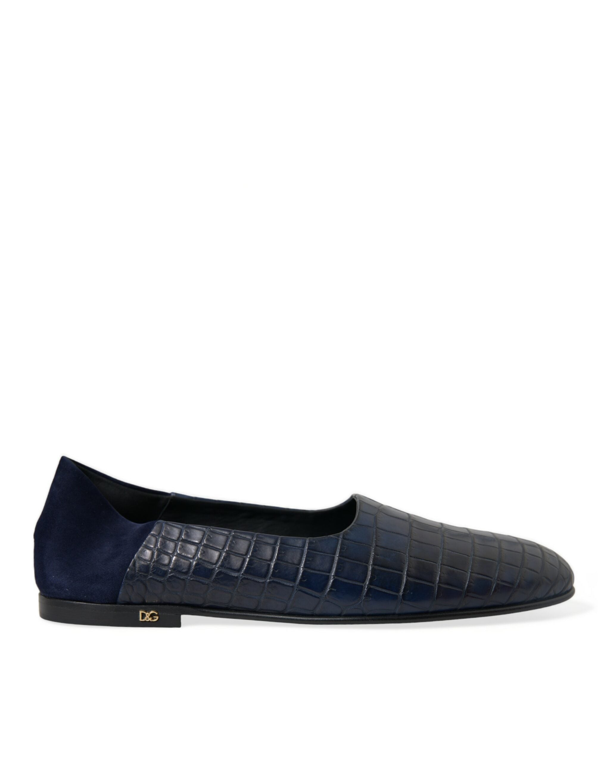 Dolce & Gabbana Blue Crocodile Leather Loafers Slip On Shoes -   -  Dolce & Gabbana.