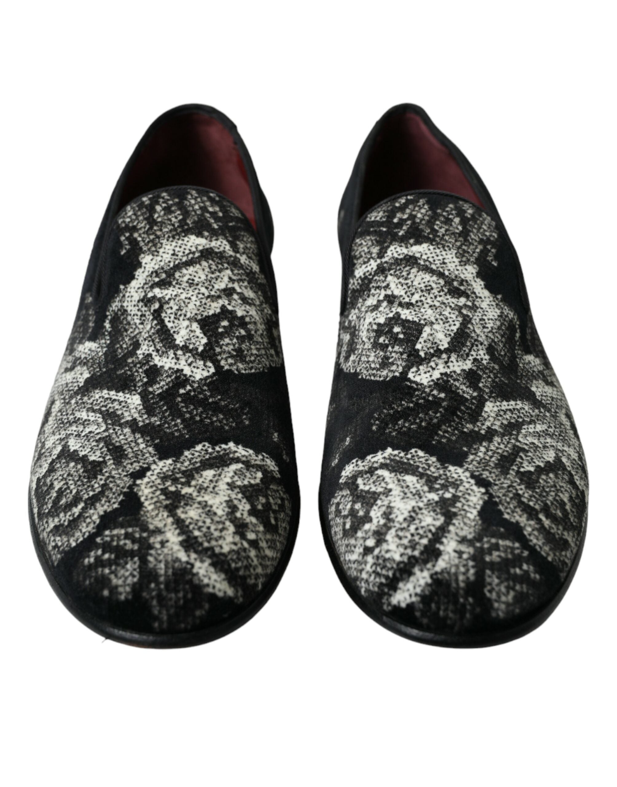 Dolce & Gabbana Black Floral Slippers Men Loafers Dress Shoes -   -  Dolce & Gabbana. Dolce & Gabbana Black Floral Slippers Men Loafers Dress Shoes -   -  Dolce & Gabbana.