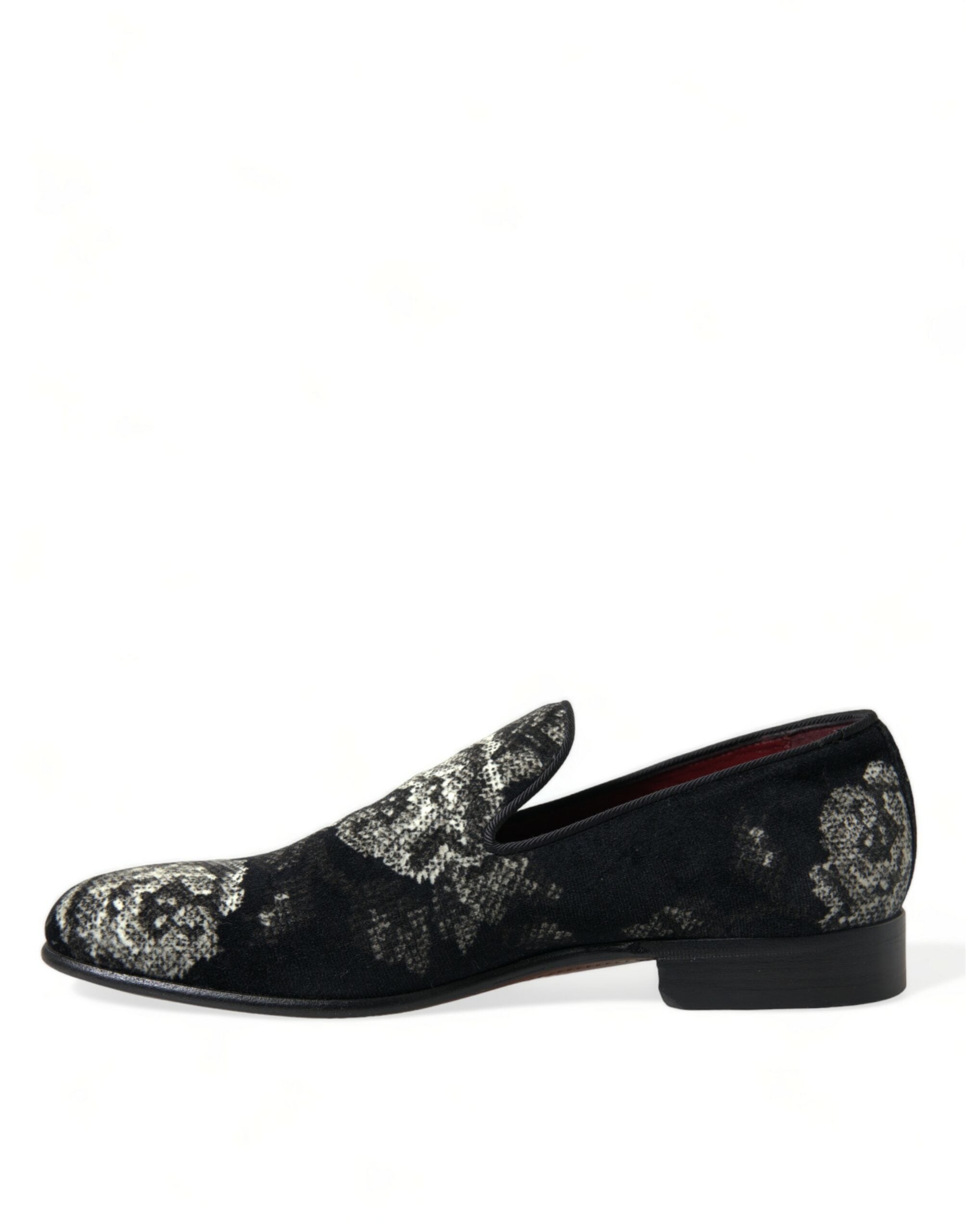Dolce & Gabbana Black Floral Slippers Men Loafers Dress Shoes -   -  Dolce & Gabbana. Dolce & Gabbana Black Floral Slippers Men Loafers Dress Shoes -   -  Dolce & Gabbana.
