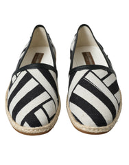 Dolce & Gabbana Beige Black Striped Canvas Espadrilles MONDELLO Shoes -   -  Dolce & Gabbana.