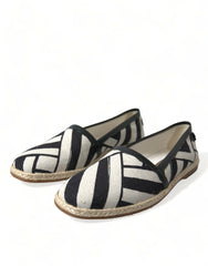 Dolce & Gabbana Beige Black Striped Canvas Espadrilles MONDELLO Shoes -   -  Dolce & Gabbana.
