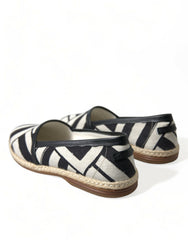 Dolce & Gabbana Beige Black Striped Canvas Espadrilles MONDELLO Shoes -   -  Dolce & Gabbana.