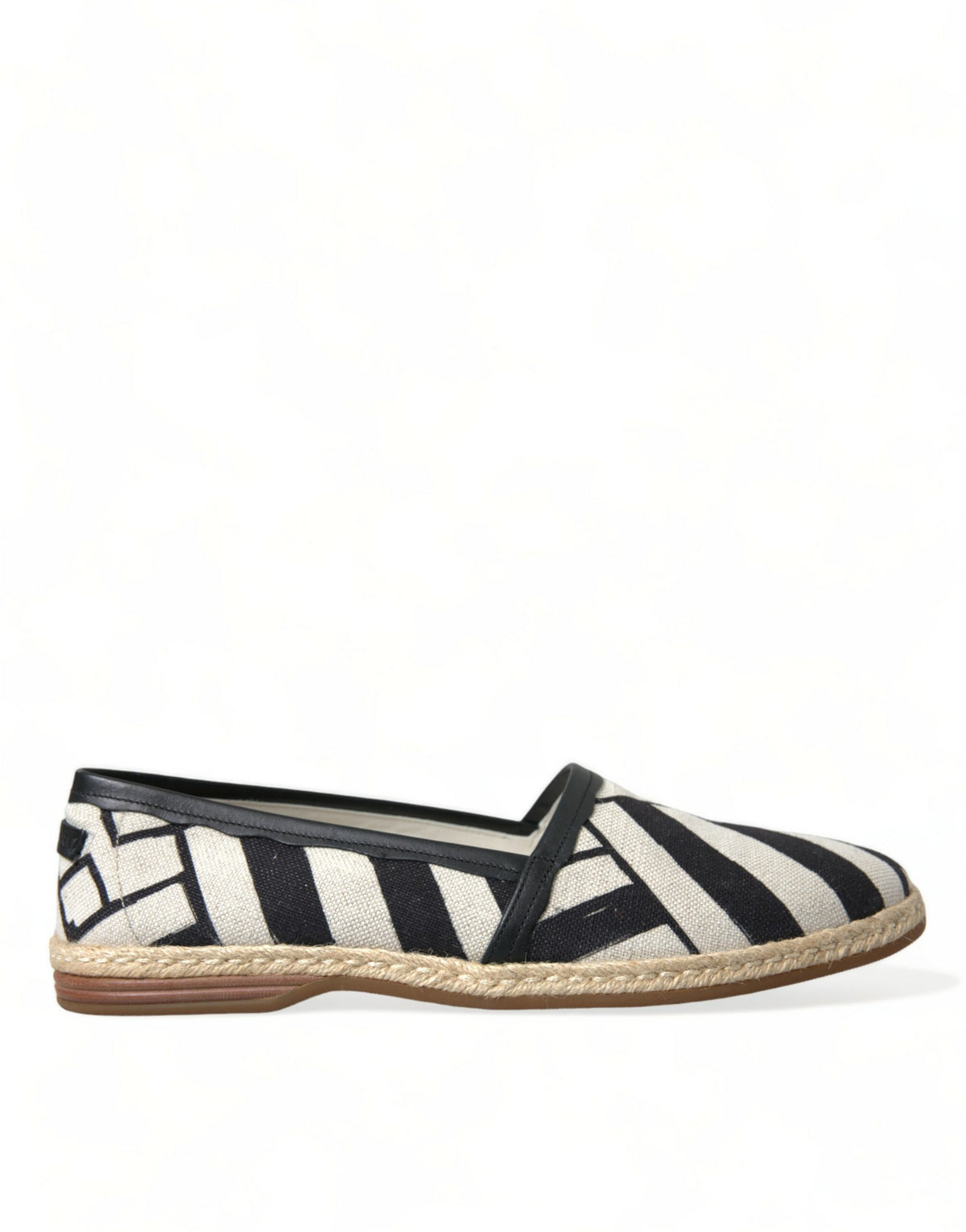 Dolce & Gabbana Beige Black Striped Canvas Espadrilles MONDELLO Shoes -   -  Dolce & Gabbana.