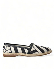 Dolce & Gabbana Beige Black Striped Canvas Espadrilles MONDELLO Shoes -   -  Dolce & Gabbana.
