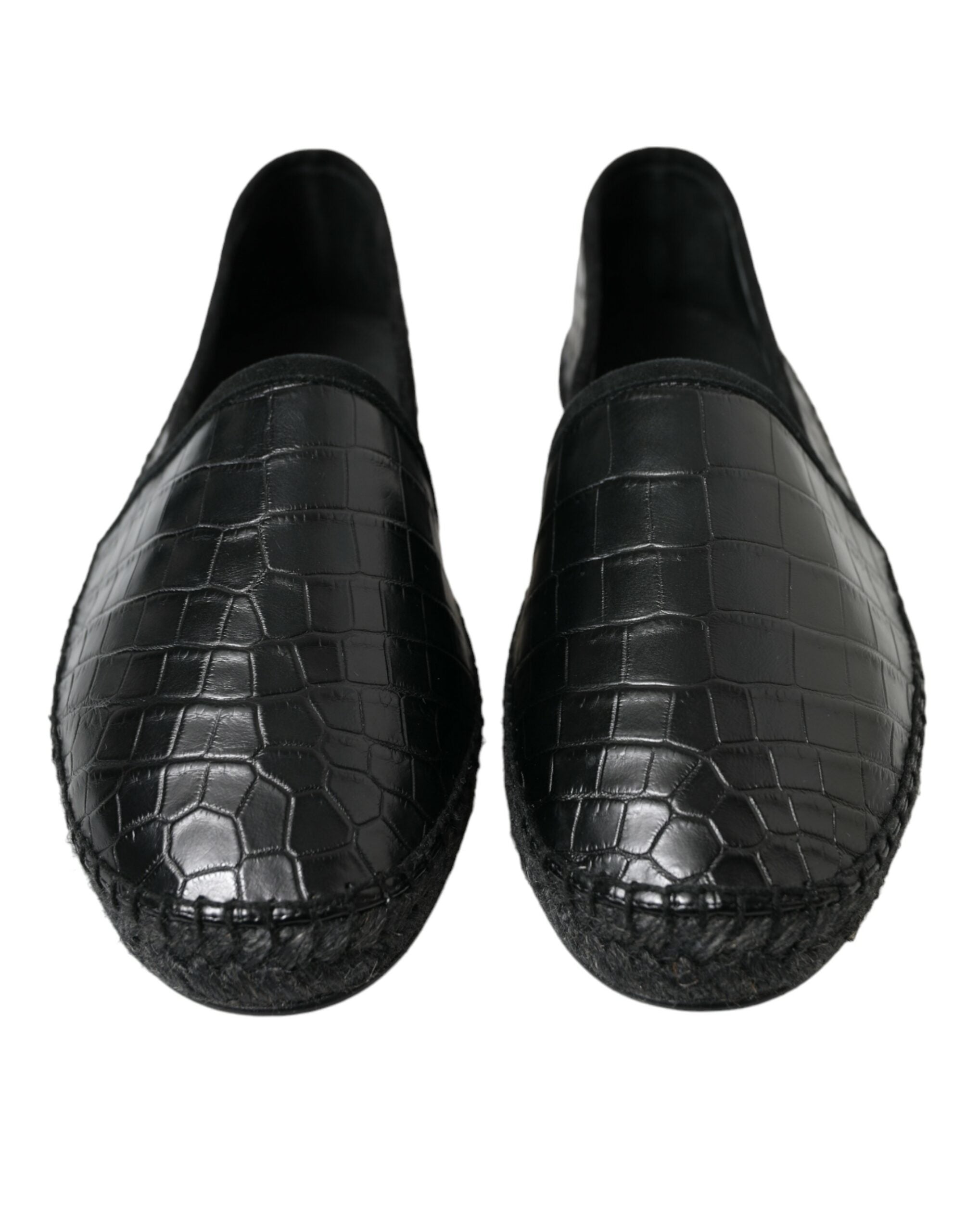 Dolce & Gabbana Black Exotic Leather Espadrilles Slip On Shoes -   -  Dolce & Gabbana. Dolce & Gabbana Black Exotic Leather Espadrilles Slip On Shoes -   -  Dolce & Gabbana.
