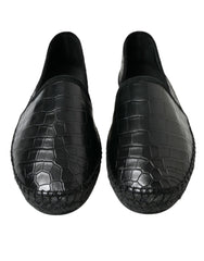 Dolce & Gabbana Black Exotic Leather Espadrilles Slip On Shoes -   -  Dolce & Gabbana.