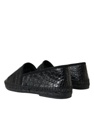 Dolce & Gabbana Black Exotic Leather Espadrilles Slip On Shoes -   -  Dolce & Gabbana.