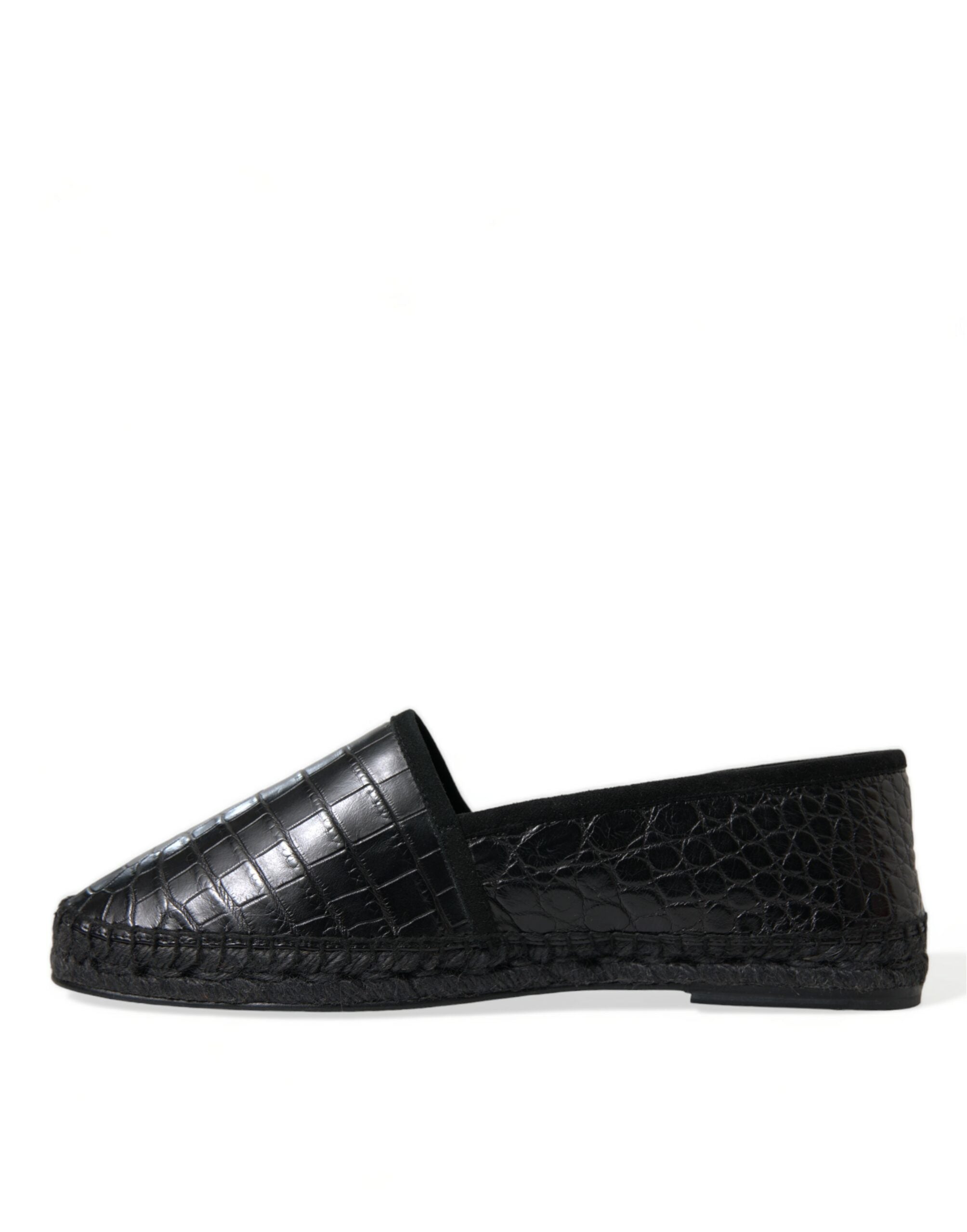 Dolce & Gabbana Black Exotic Leather Espadrilles Slip On Shoes -   -  Dolce & Gabbana. Dolce & Gabbana Black Exotic Leather Espadrilles Slip On Shoes -   -  Dolce & Gabbana.