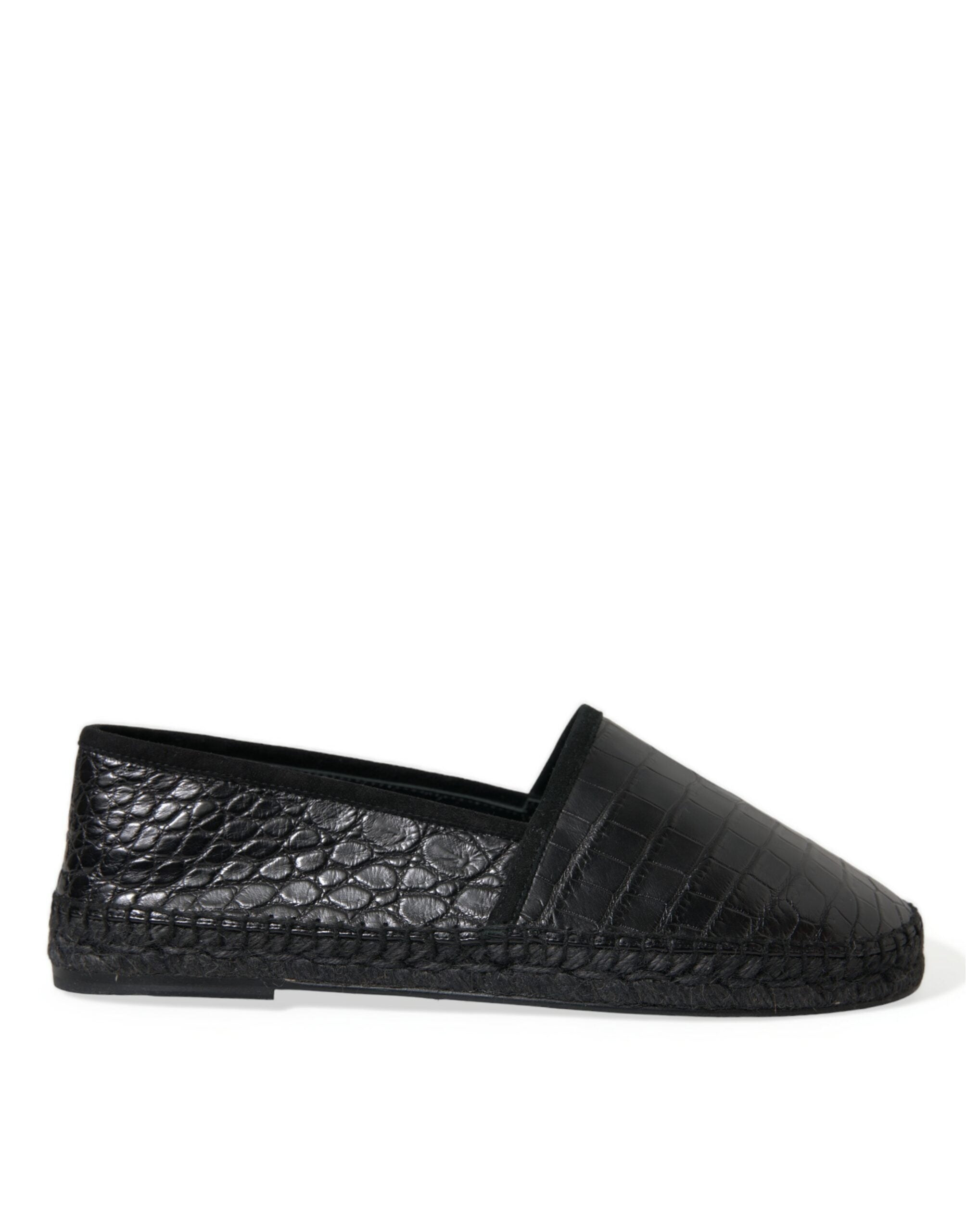 Dolce & Gabbana Black Exotic Leather Espadrilles Slip On Shoes -   -  Dolce & Gabbana.