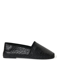 Dolce & Gabbana Black Exotic Leather Espadrilles Slip On Shoes -   -  Dolce & Gabbana.