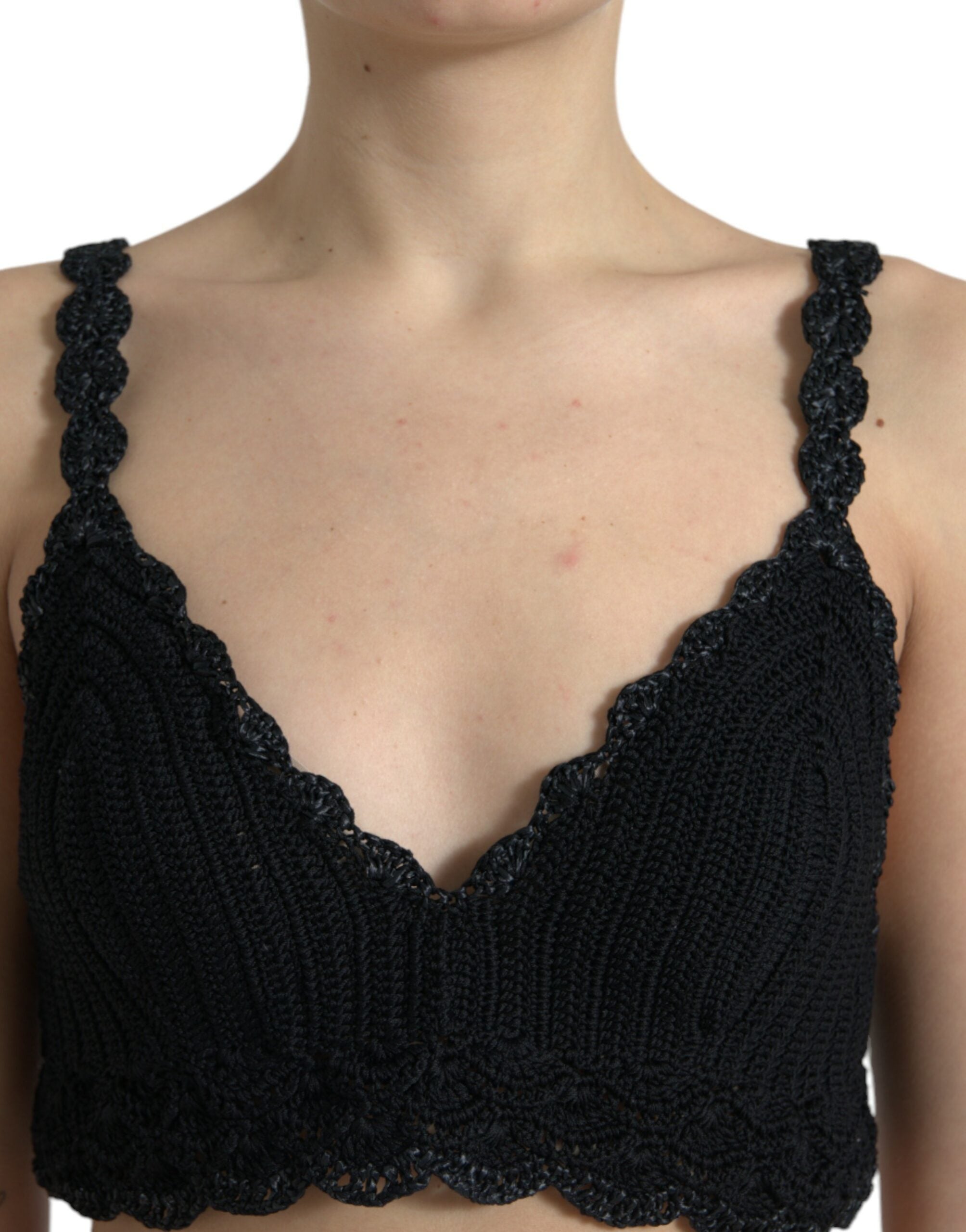 Dolce & Gabbana Black Cotton Bustier Cropped Crochet Tank Top -   -  Dolce & Gabbana. Dolce & Gabbana Black Cotton Bustier Cropped Crochet Tank Top -   -  Dolce & Gabbana.