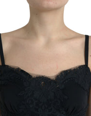 Dolce & Gabbana Black Silk Stretch Lace Sleeveless Tank Top -   -  Dolce & Gabbana.