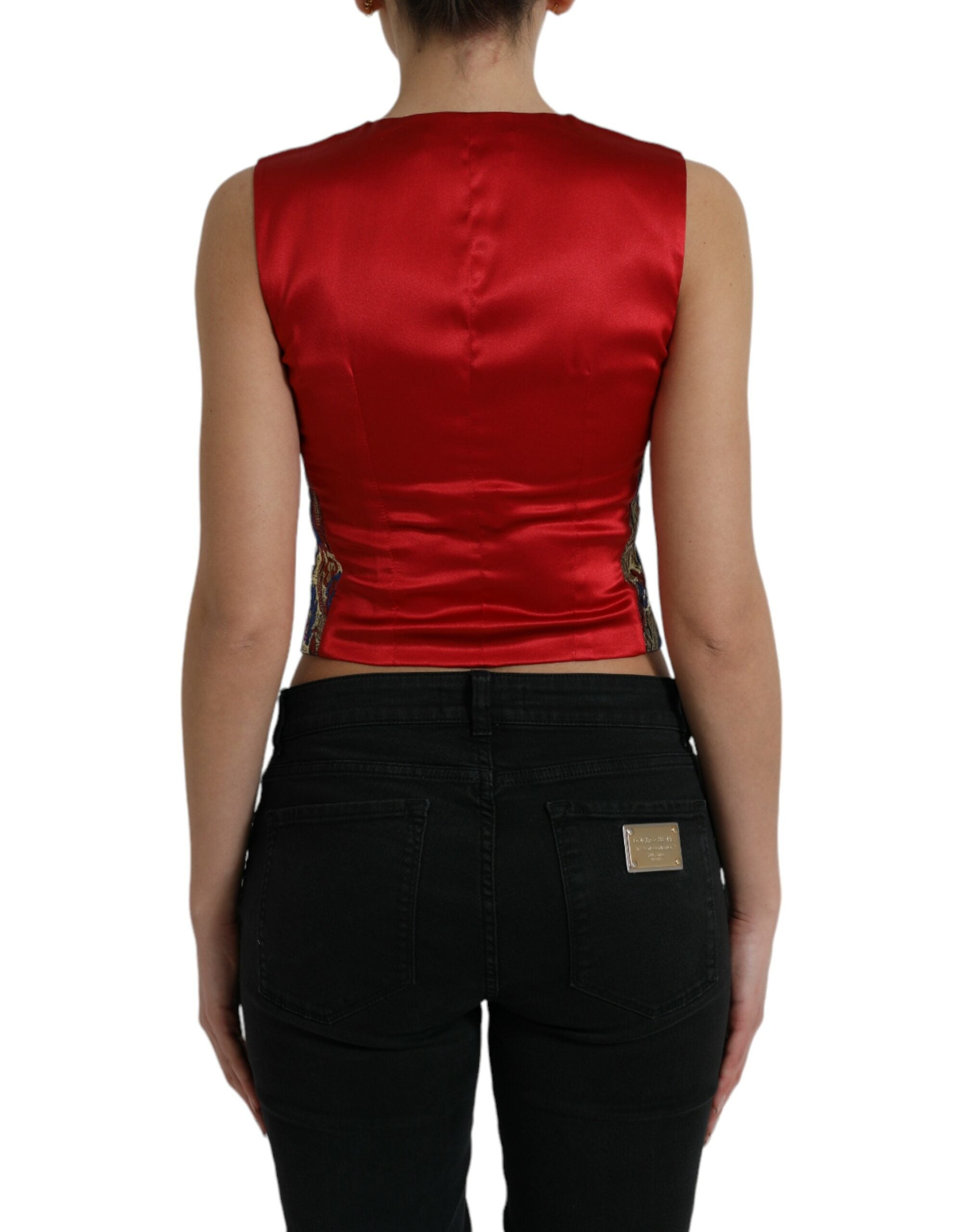 Dolce & Gabbana Multicolor Jacquard Button Waistcoat Vest Top -   -  Dolce & Gabbana. Dolce & Gabbana Multicolor Jacquard Button Waistcoat Vest Top -   -  Dolce & Gabbana.