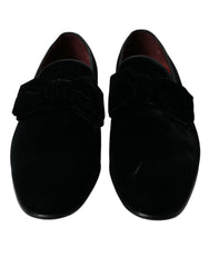 Dolce & Gabbana Black Velvet Loafers Formal Dress Shoes -   -  Dolce & Gabbana.
