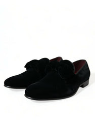 Dolce & Gabbana Black Velvet Loafers Formal Dress Shoes -   -  Dolce & Gabbana.