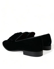 Dolce & Gabbana Black Velvet Loafers Formal Dress Shoes -   -  Dolce & Gabbana.
