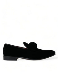 Dolce & Gabbana Black Velvet Loafers Formal Dress Shoes -   -  Dolce & Gabbana.