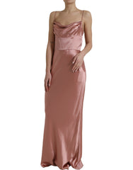 Dolce & Gabbana Pink Silk Spaghetti Straps Long Gown Dress -   -  Dolce & Gabbana.