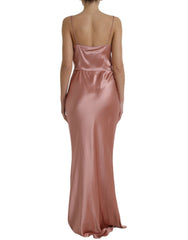 Dolce & Gabbana Pink Silk Spaghetti Straps Long Gown Dress -   -  Dolce & Gabbana.