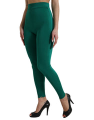 Dolce & Gabbana Green Nylon Stretch Slim Leggings Pants -   -  Dolce & Gabbana.