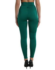 Dolce & Gabbana Green Nylon Stretch Slim Leggings Pants -   -  Dolce & Gabbana.