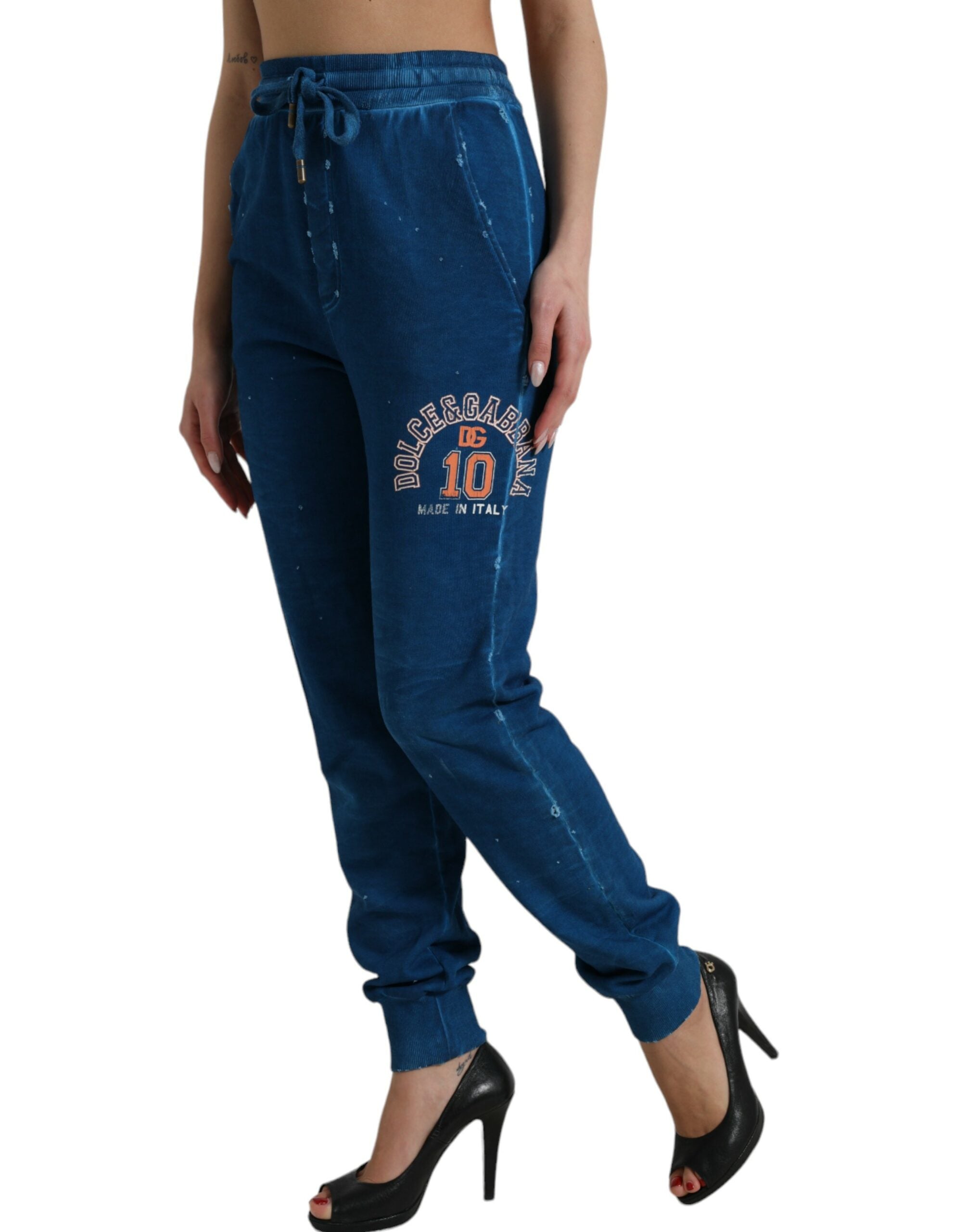 Dolce & Gabbana Blue Logo Cotton Jogger Sweatpants Pants -   -  Dolce & Gabbana. Dolce & Gabbana Blue Logo Cotton Jogger Sweatpants Pants -   -  Dolce & Gabbana.