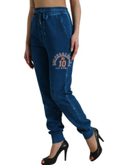 Dolce & Gabbana Blue Logo Cotton Jogger Sweatpants Pants -   -  Dolce & Gabbana.