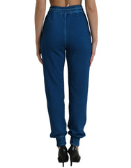 Dolce & Gabbana Blue Logo Cotton Jogger Sweatpants Pants -   -  Dolce & Gabbana.