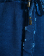 Dolce & Gabbana Blue Logo Cotton Jogger Sweatpants Pants -   -  Dolce & Gabbana.