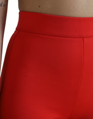 Dolce & Gabbana Red Nylon Stretch Slim Leggings Pants -   -  Dolce & Gabbana.