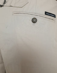Dolce & Gabbana Beige Cotton High Waist Tapered Pants -   -  Dolce & Gabbana.