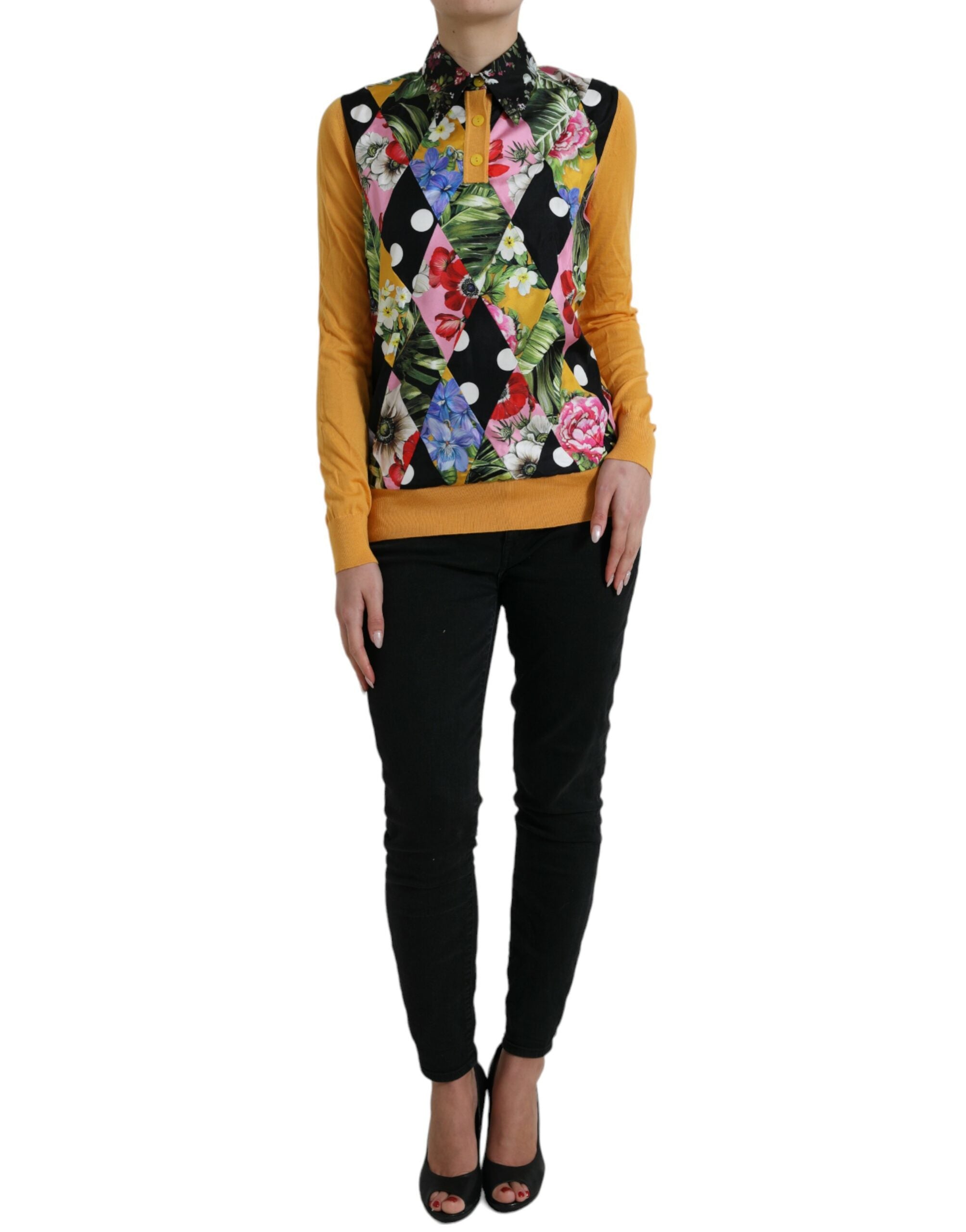 Dolce & Gabbana Multicolor Patchwork Cashmere Henley Sweater -   -  Dolce & Gabbana. Dolce & Gabbana Multicolor Patchwork Cashmere Henley Sweater -   -  Dolce & Gabbana.