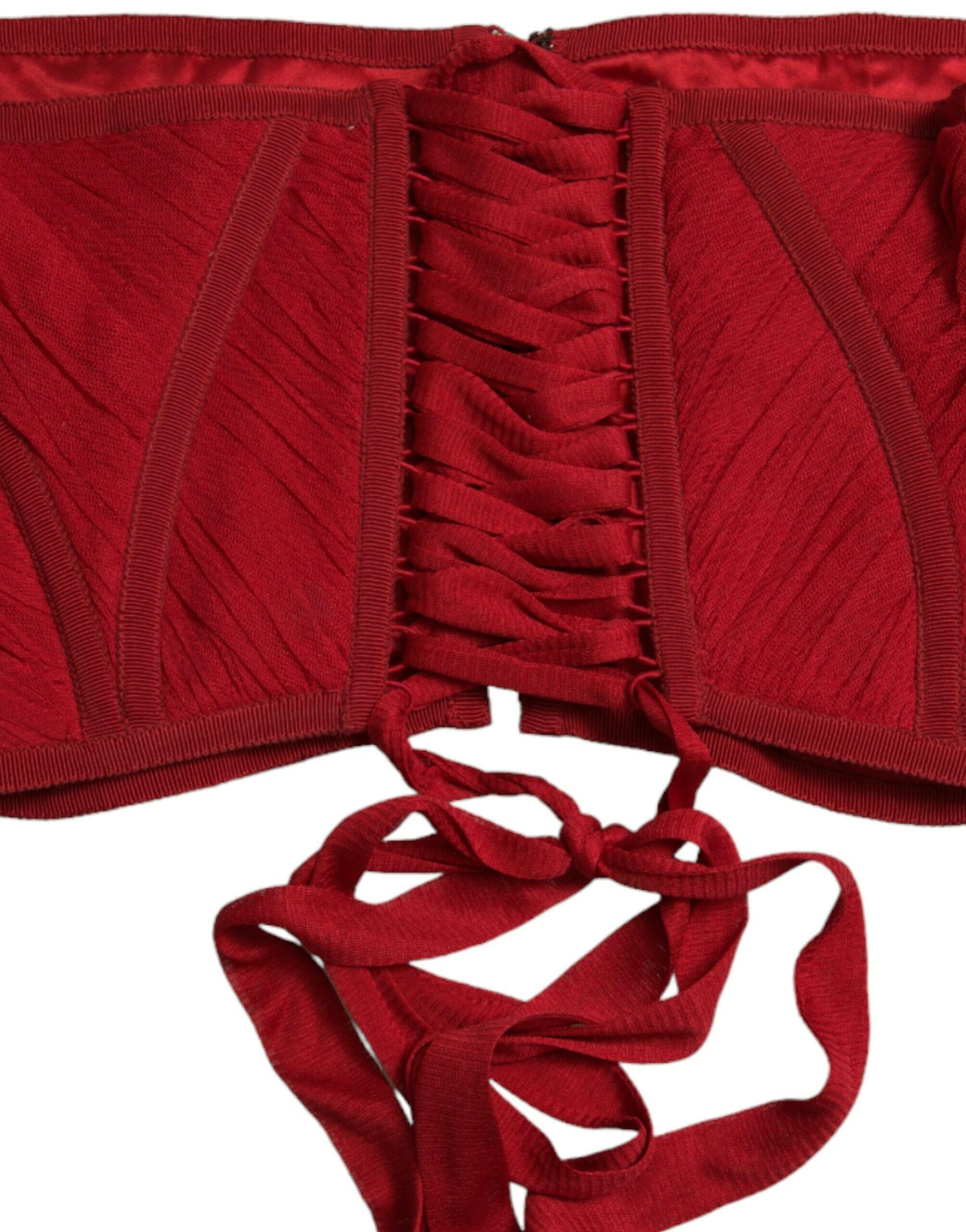 Dolce & Gabbana Red Silk Belt Waist Lace Up Strap Corset -   -  Dolce & Gabbana. Dolce & Gabbana Red Silk Belt Waist Lace Up Strap Corset -   -  Dolce & Gabbana.