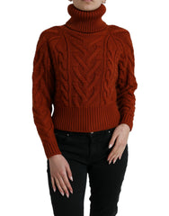 Dolce & Gabbana Brown Wool Knit Turtleneck Pullover Sweater -   -  Dolce & Gabbana.
