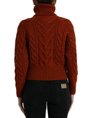 Dolce & Gabbana Brown Wool Knit Turtleneck Pullover Sweater -   -  Dolce & Gabbana.