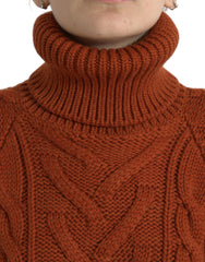 Dolce & Gabbana Brown Wool Knit Turtleneck Pullover Sweater -   -  Dolce & Gabbana.