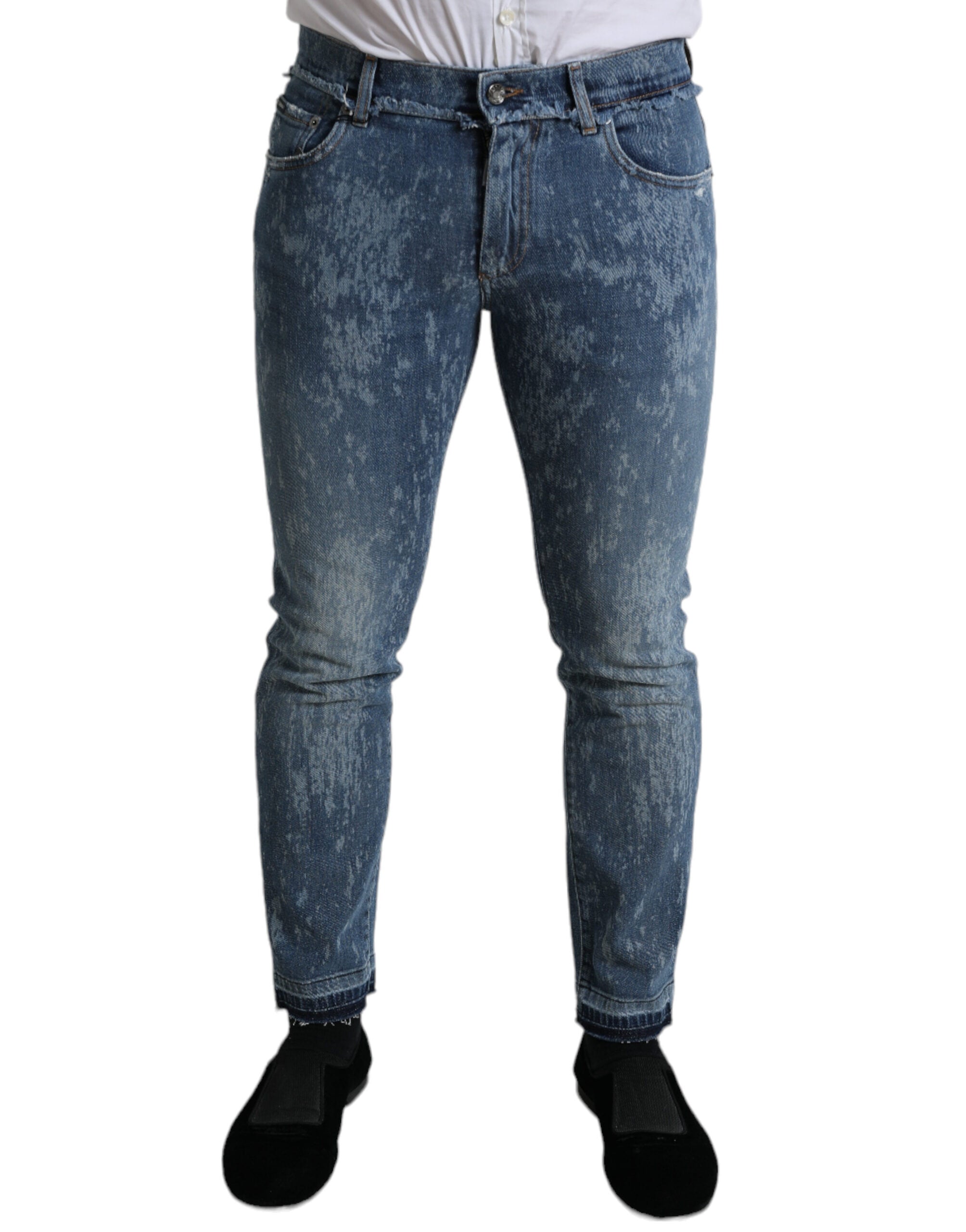 Dolce & Gabbana Blue Washed Skinny Cotton Stretch Denim Jeans -   -  Dolce & Gabbana.