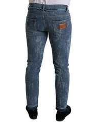 Dolce & Gabbana Blue Washed Skinny Cotton Stretch Denim Jeans -   -  Dolce & Gabbana.