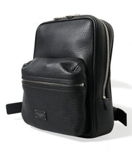 Dolce & Gabbana Black Calfskin Leather Logo Palermo Backpack Bag -   -  Dolce & Gabbana.